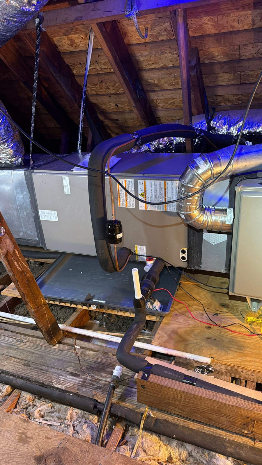 ColdSolutions furnace and air handler work in a Texas attic